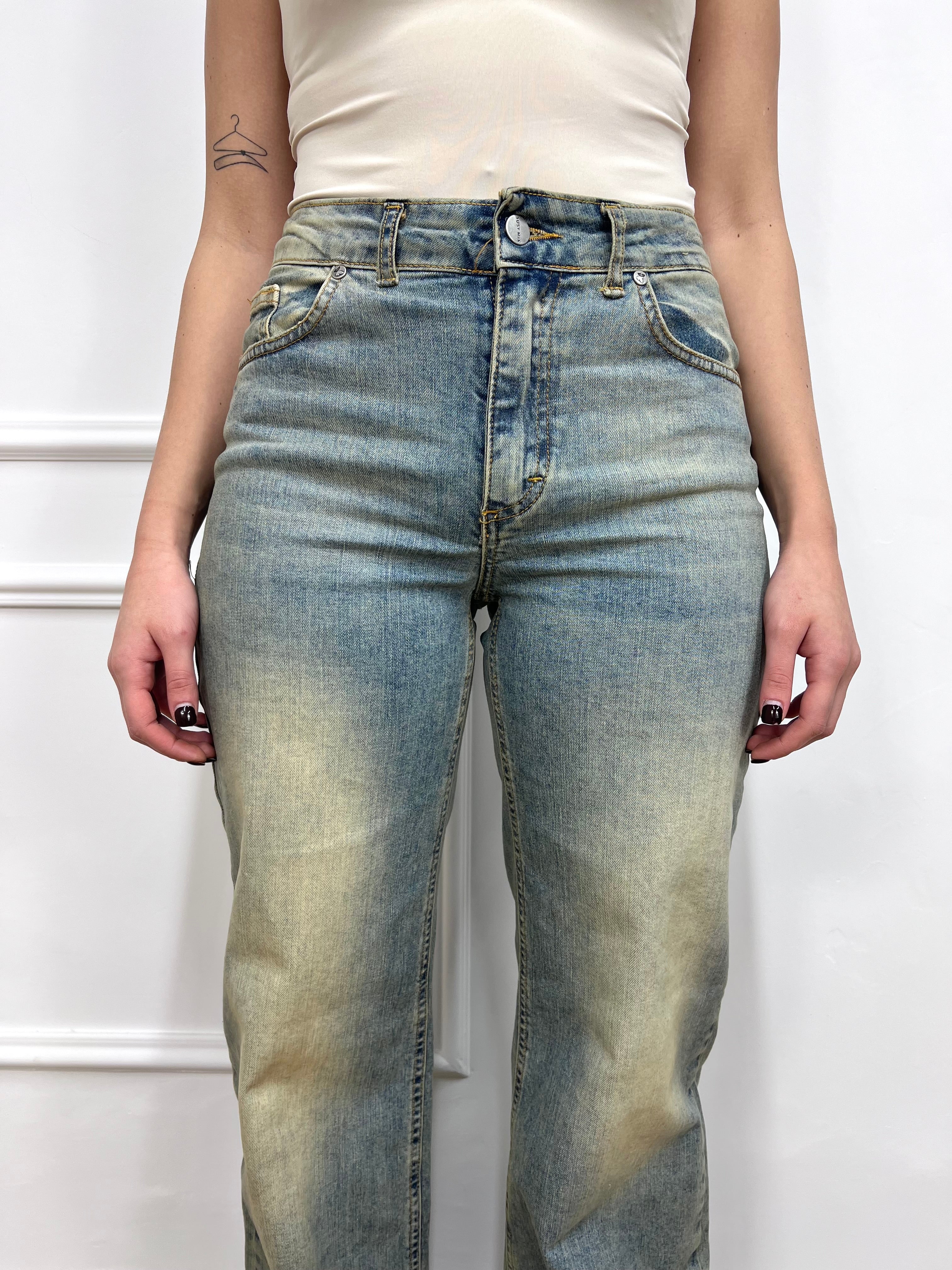 DENIM VITA ALTA STRAIGHT JERIKA SABBIATO SUSY MIX