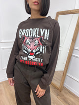 FELPA GIROCOLLO TIGER “BROOKLYN” MORO SUSY MIX