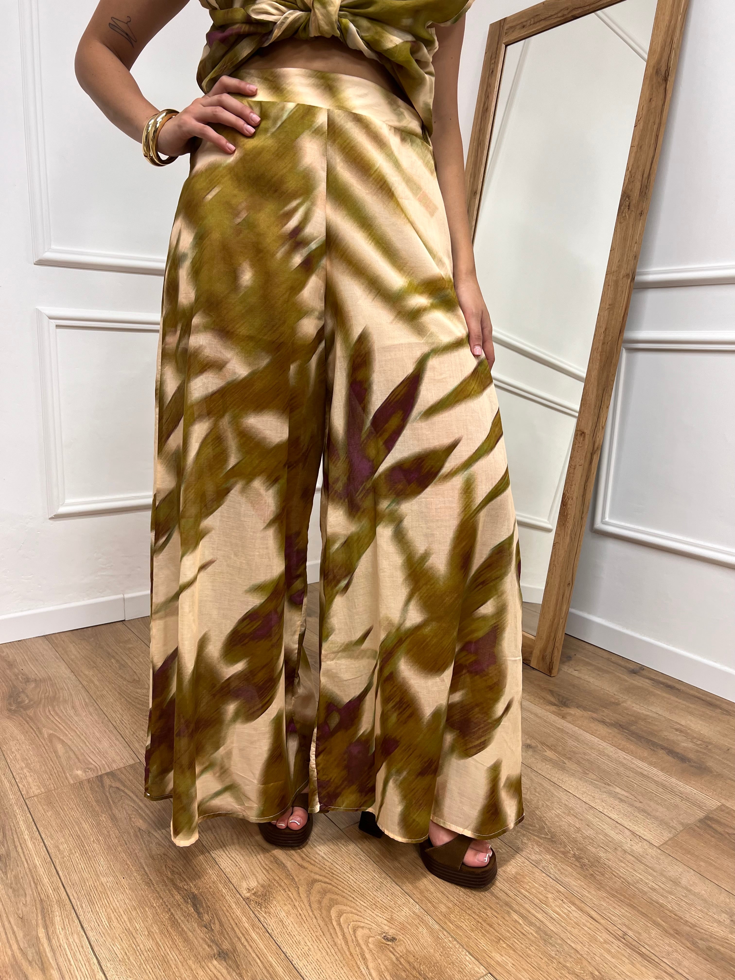 PANTALONE PALAZZO FANTASIA ASTRATTA FICO SUSY MIX