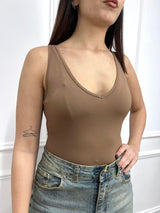 BODY DOPPIO SCOLLO V TACTEL IRMA TABACCO SUSY MIX