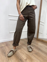 PANTALONE VITA ALTA OVETTO” CUORE” MORO