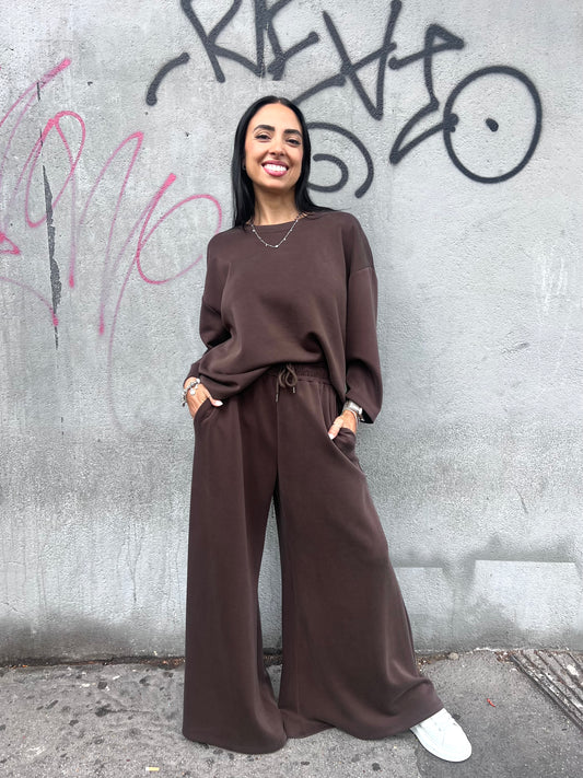 SUSY MIX COMPLETO FELPA& PANTALONE MARIKA CIOCCOLATO