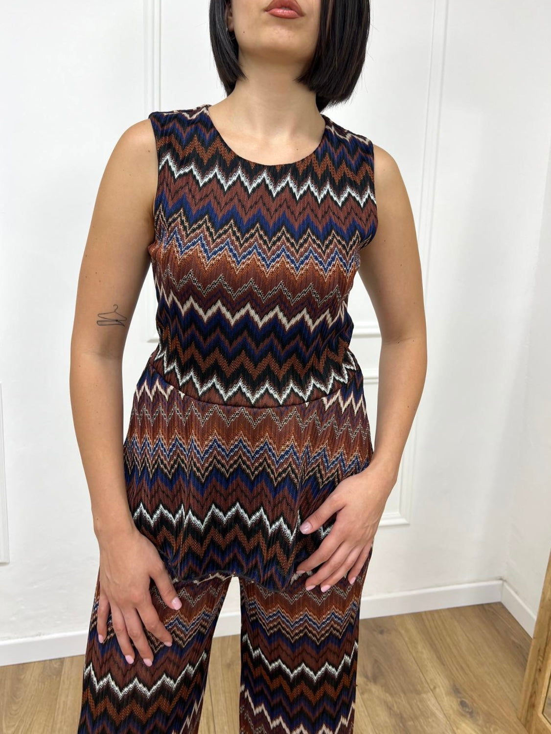 CANOTTA CROCHET SCOLLO INCROCIO SANNIE BLU SUSY MIX