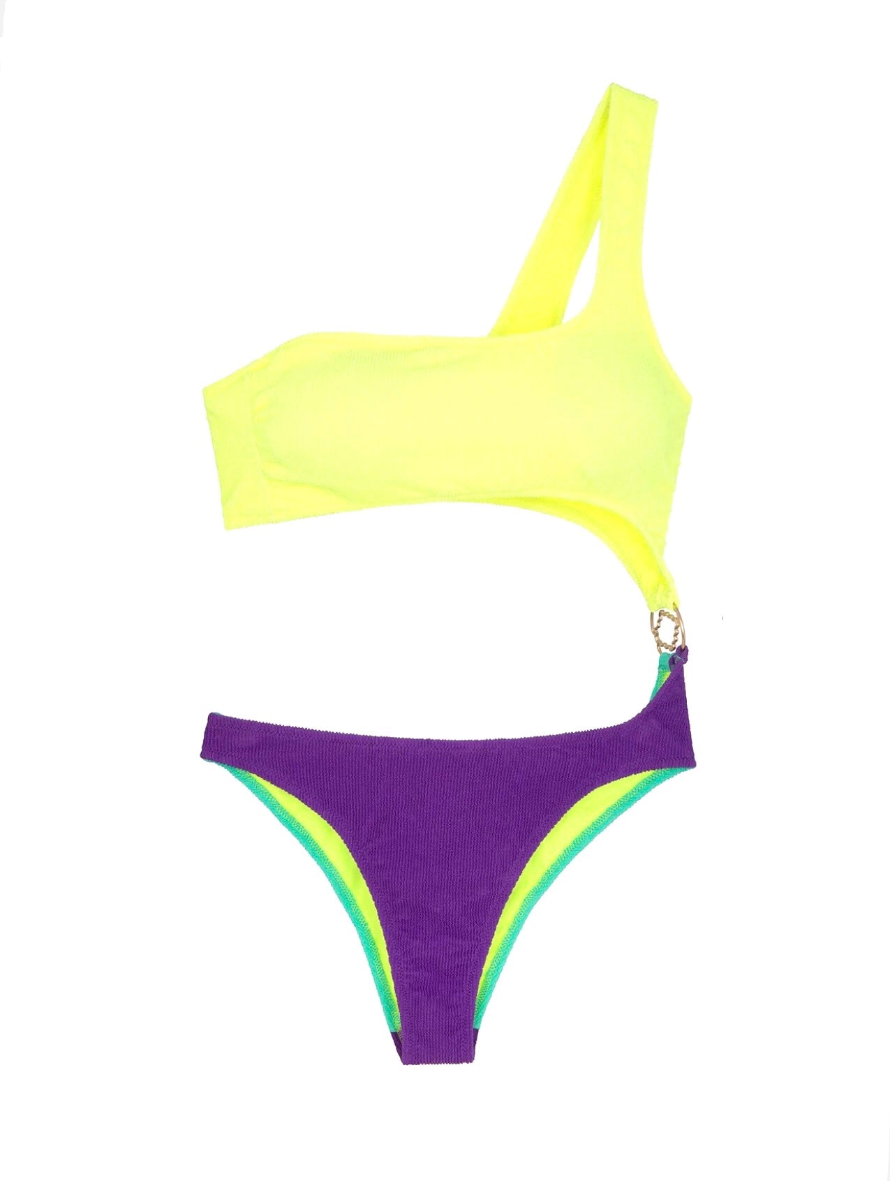 TRIKINI GOFFRATO GANCIO TOOLED FLUO