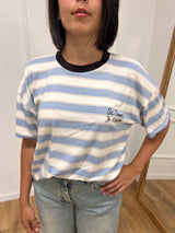 T-SHIRT M/C GIROCOLLO RIGHE  ST. TROPEZ CIELO MOTEL