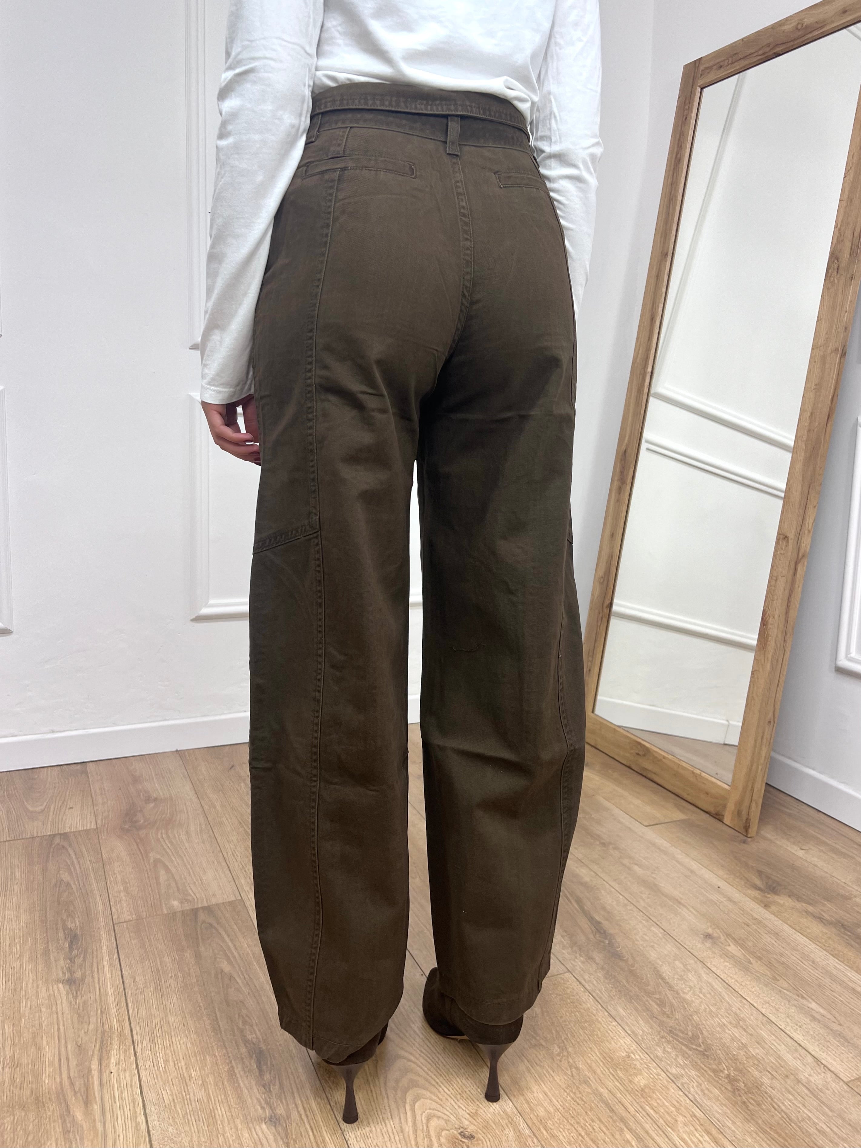 PANTALONE VITA ALTA CON FUSCIACCA AYLIN MORO