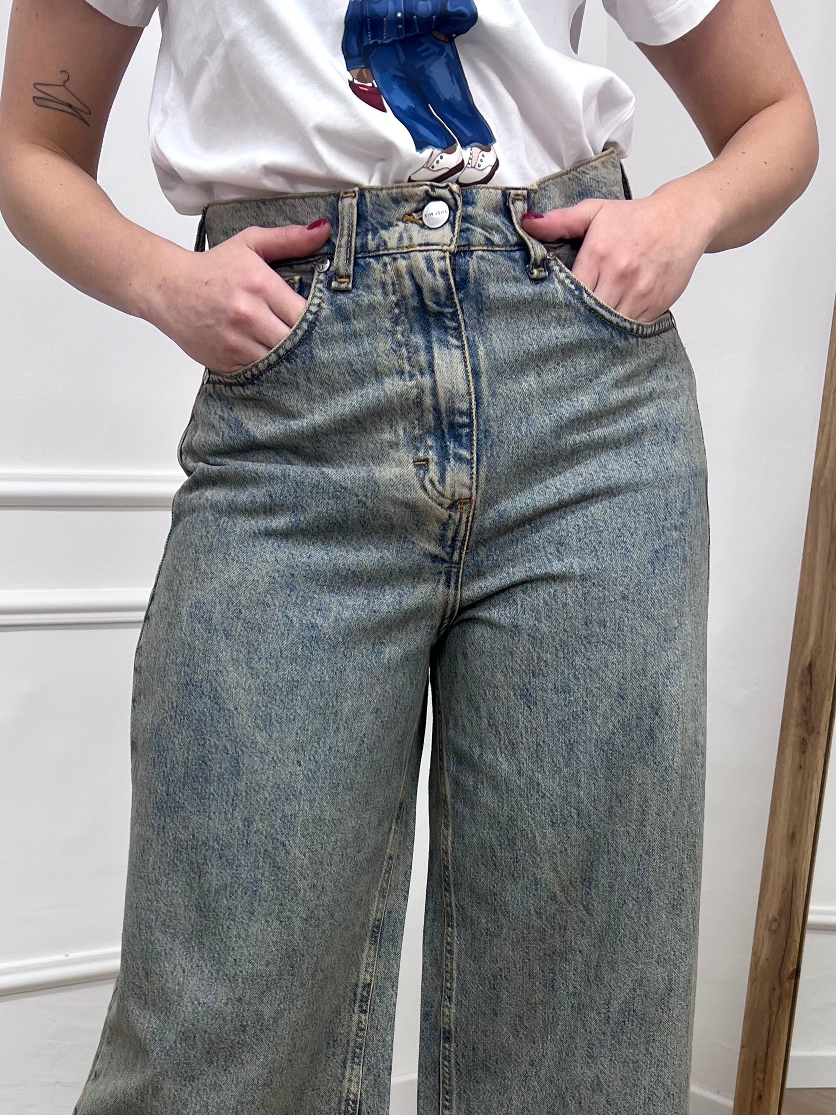 SUSY MIX DENIM BERMUDA PALAZZO MARTY SABBIATO