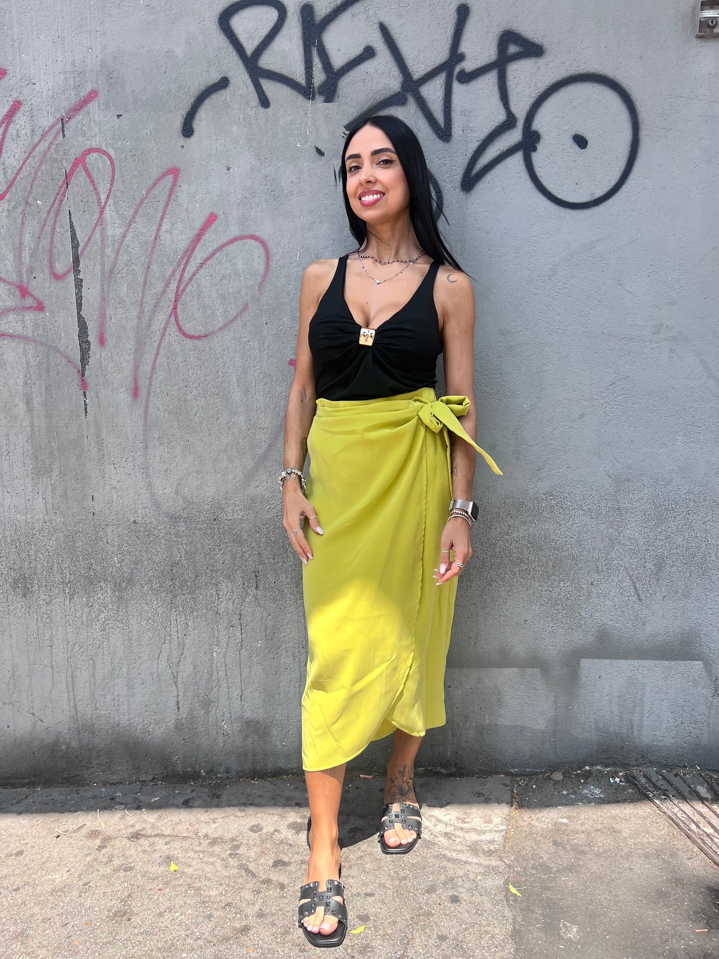 SUSY MIX GONNA MIDI PAREO FIOCCO LILIANA OLIO