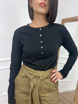 MAGLIA SERAFINO M/LUNGA NERO SUSY MIX