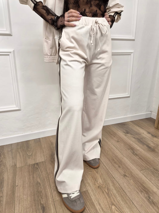 SUSY MIX PANTALONE LACCIO BANDE AMALIA BURRO