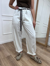 PANTALONE BALLON STELLINA CUPRO BIANCO SUSY MIX