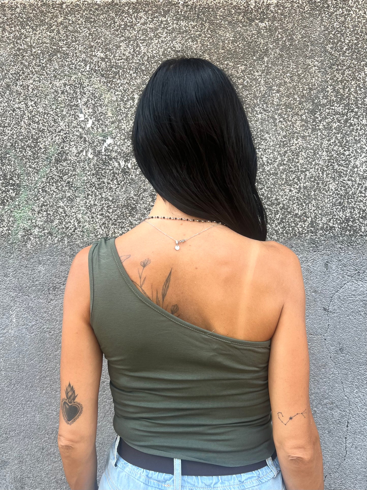 SUSY MIX CANOTTA MONOSPALLA DETTAGLIO ORO ALINA MILITARE