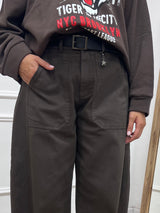 PANTALONE BALLON STELLINA TELA DENIM MORO SUSY MIX