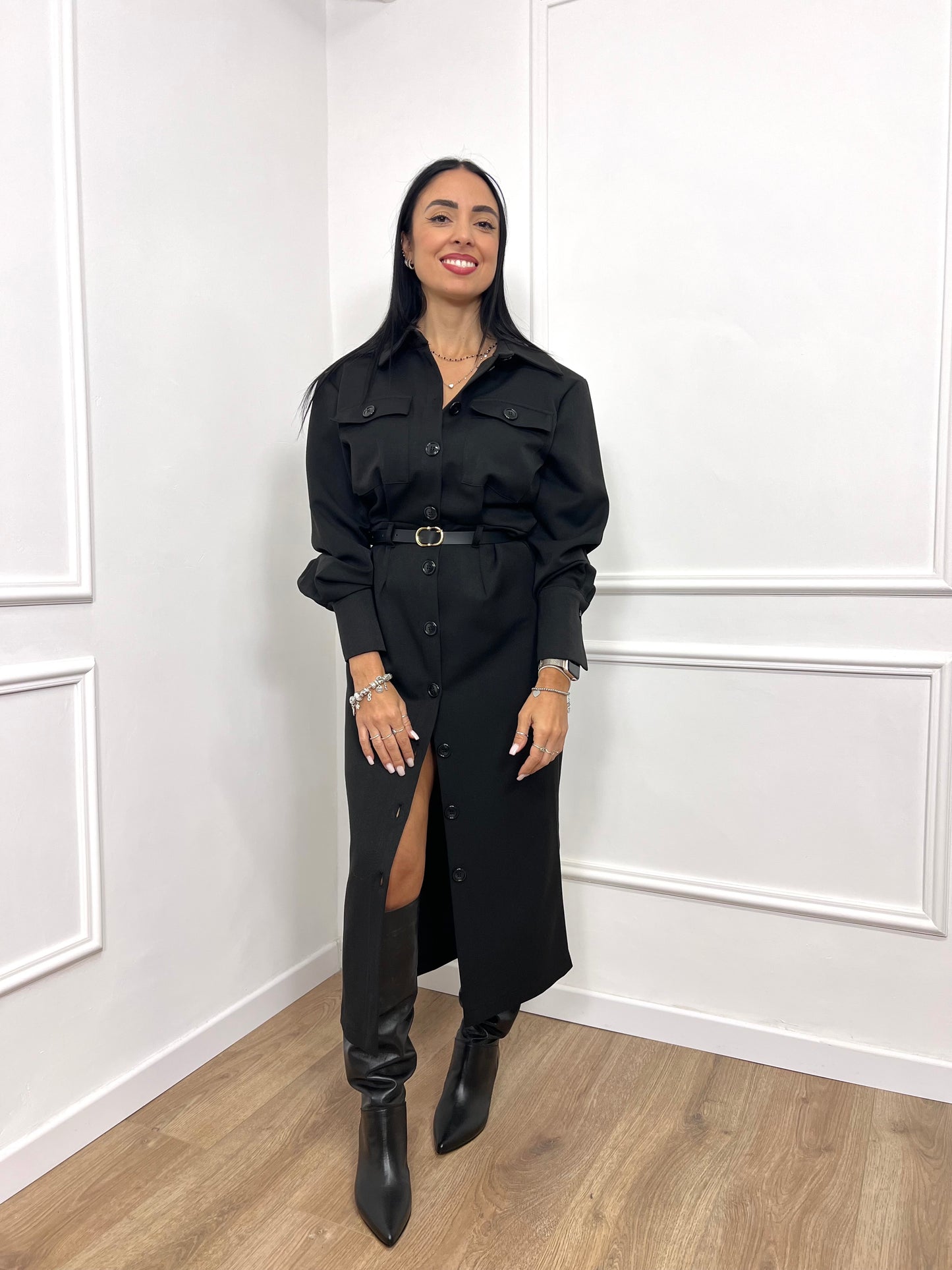 SUSY MIX ABITO LUNGO CHEMISIER DORIANA NERO