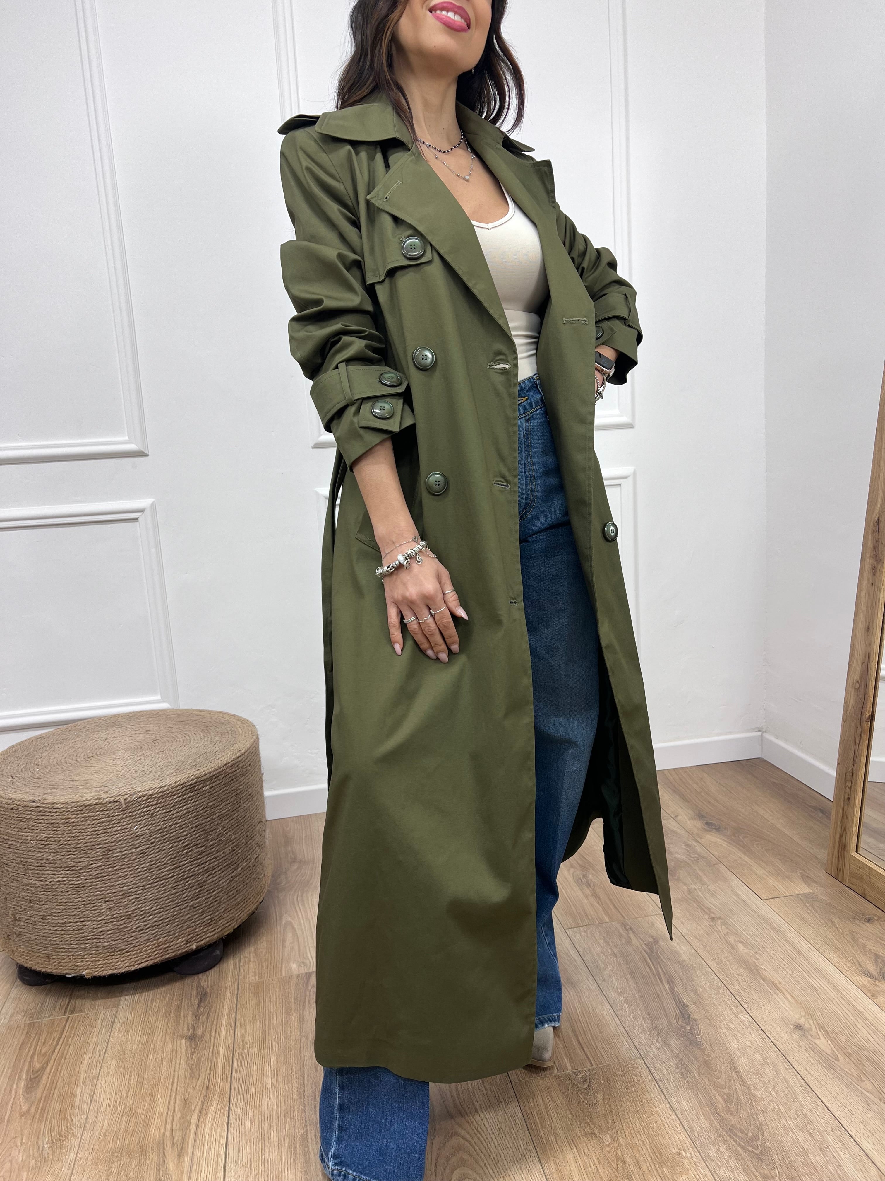 TRENCH LUNGO IRMA MILITARE SUSY MIX