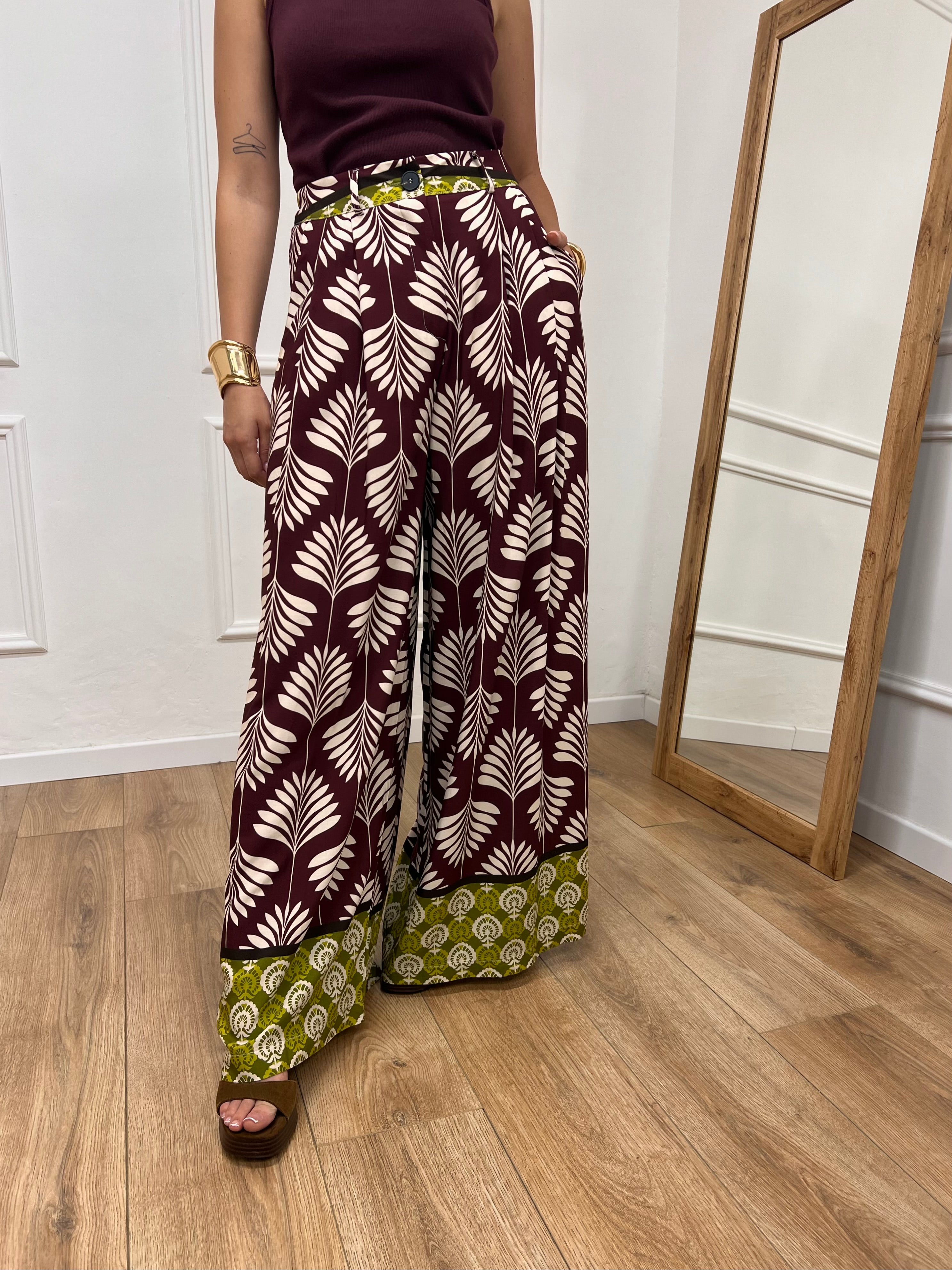 PANTALONE VITA ALTA PALAZZO FANTASIA FICO SUSY MIX