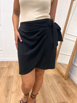 MINI GONNA PAREO FIOCCO CUPRO NERO SUSY MIX