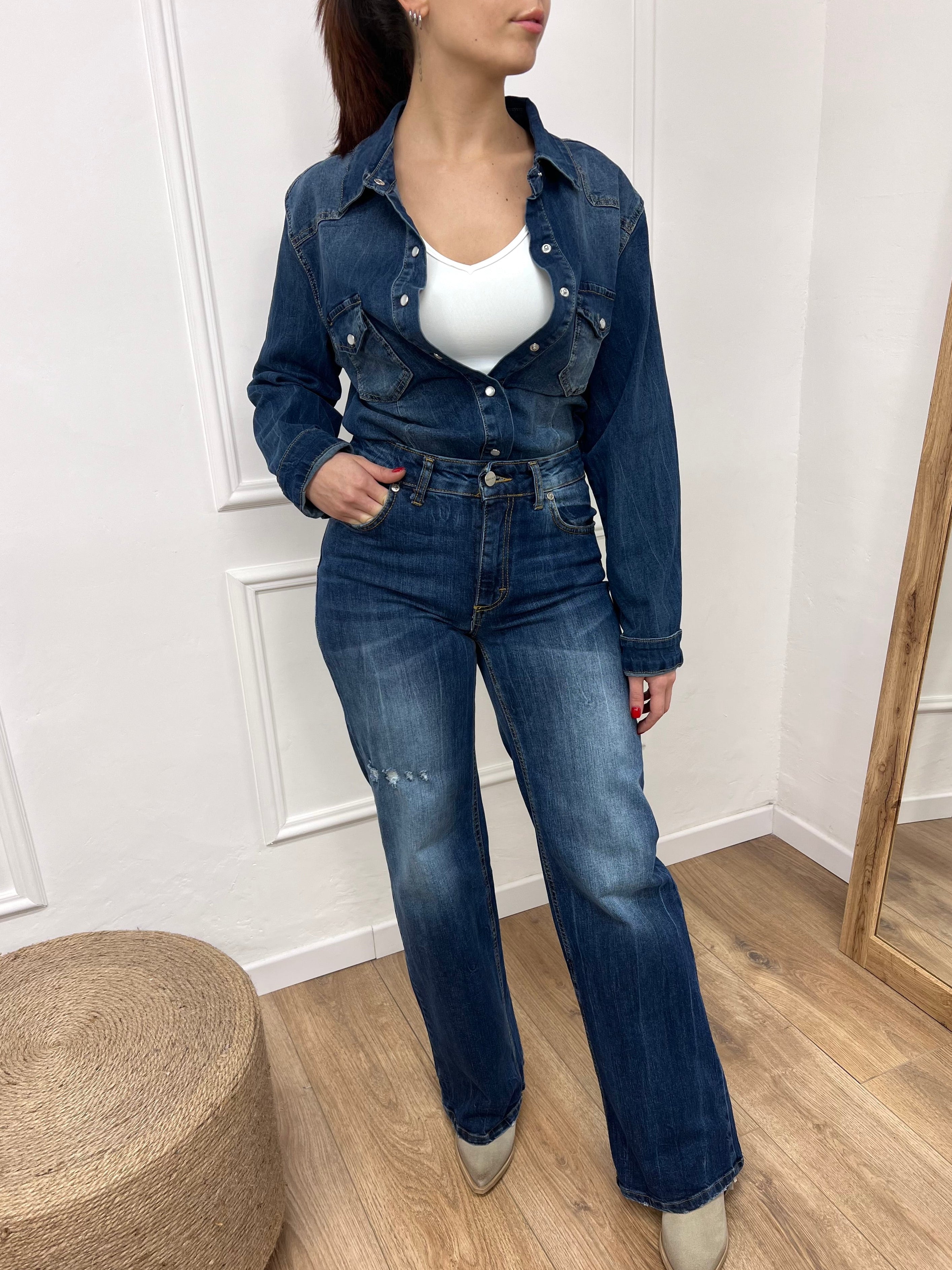 CAMICIA FIT DENIM ANDREIA BLU SUSY MIX