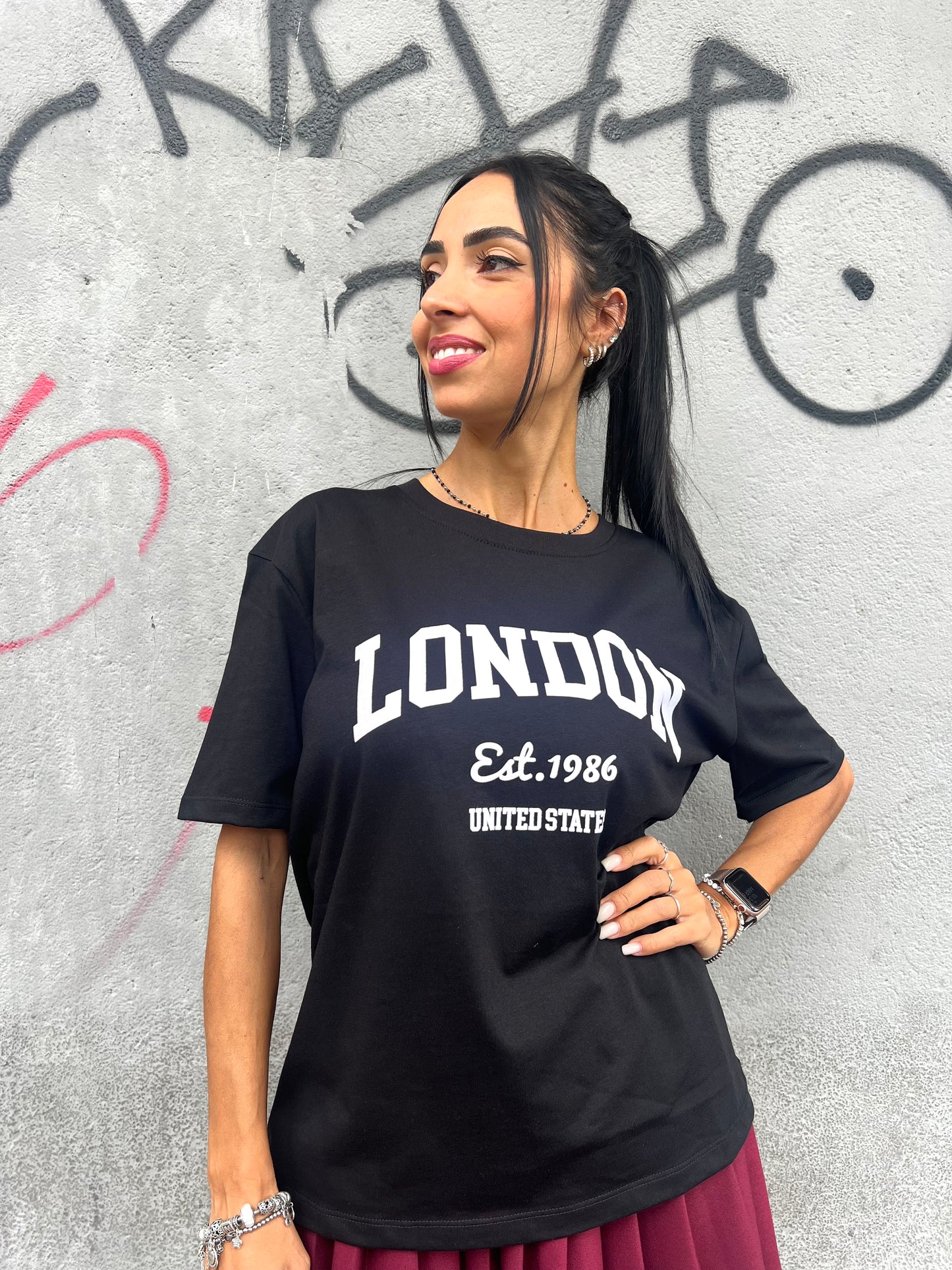 SUSY MIX T-SHIRT OVER LONDON NERO