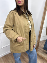 GIACCA TELA DENIM COLLETTO CONTRASTO KATE CAMMELLO