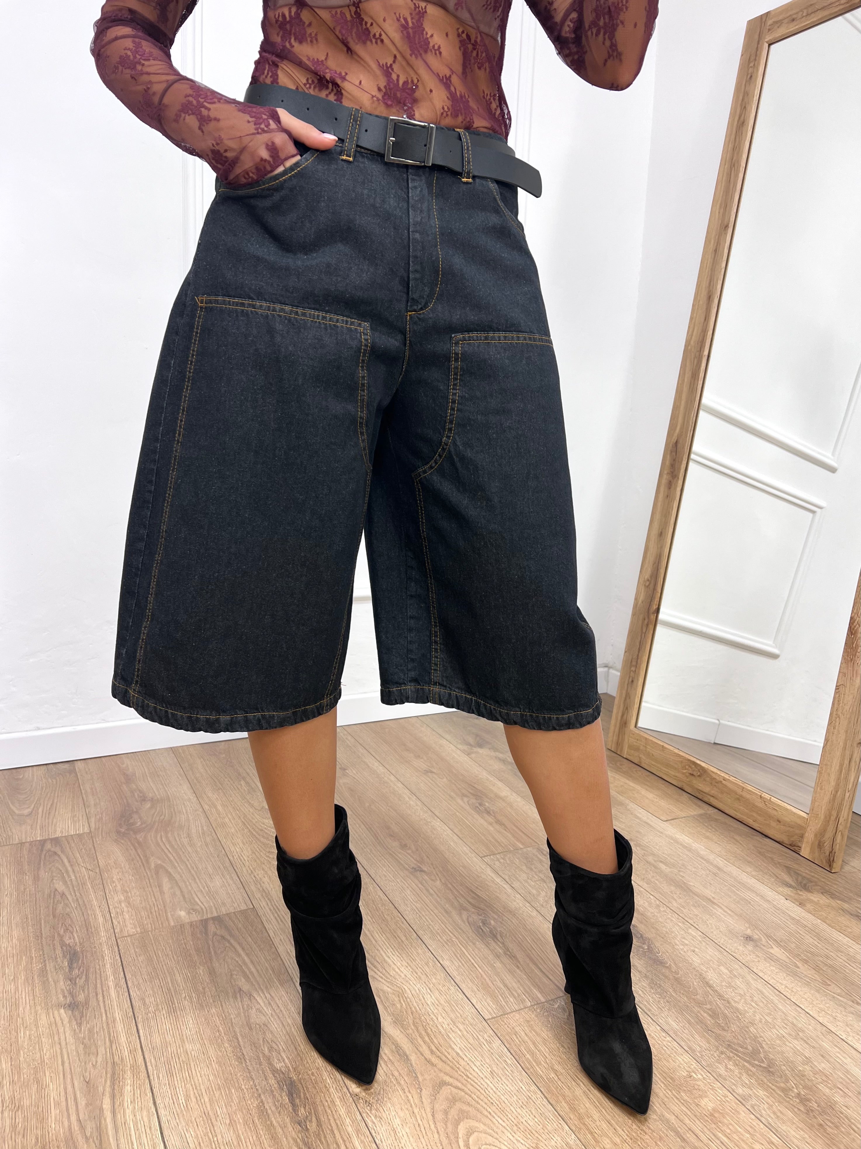 BERMUDA DENIM UTILITY GAIA DARK SUSY MIX