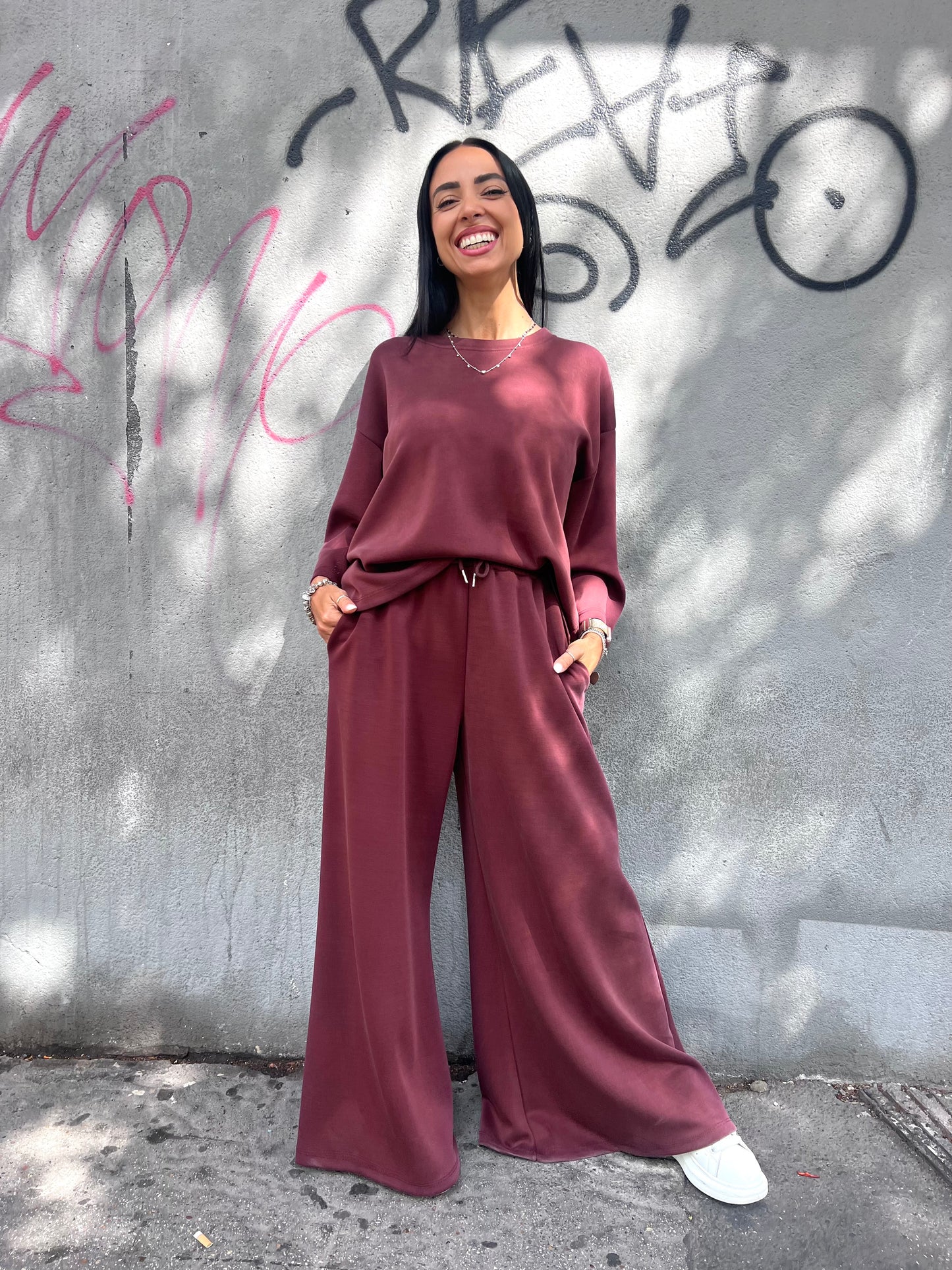 SUSY MIX COMPLETO FELPA& PANTALONE MARIKA BURGUNDY
