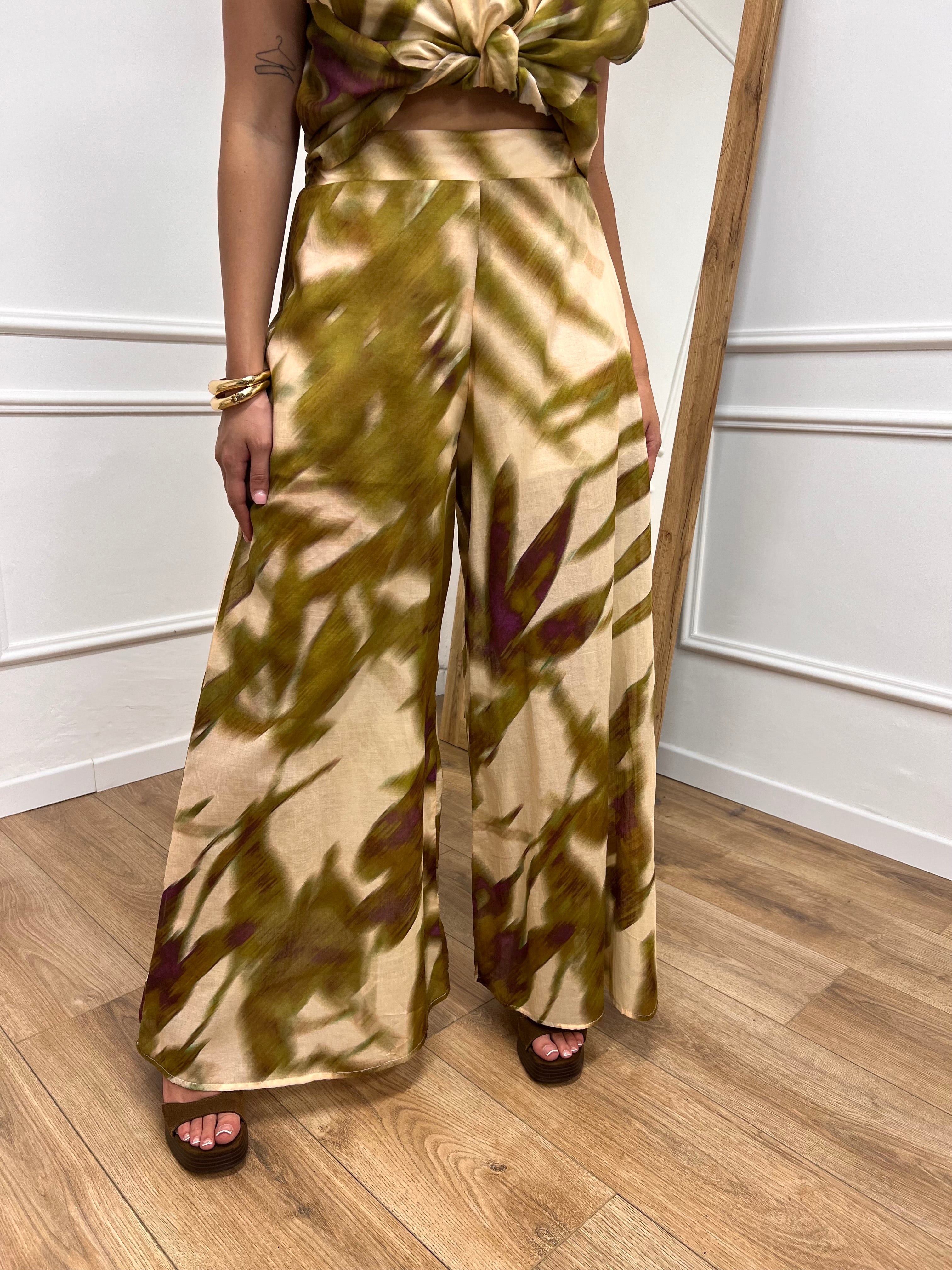 PANTALONE PALAZZO FANTASIA ASTRATTA FICO SUSY MIX