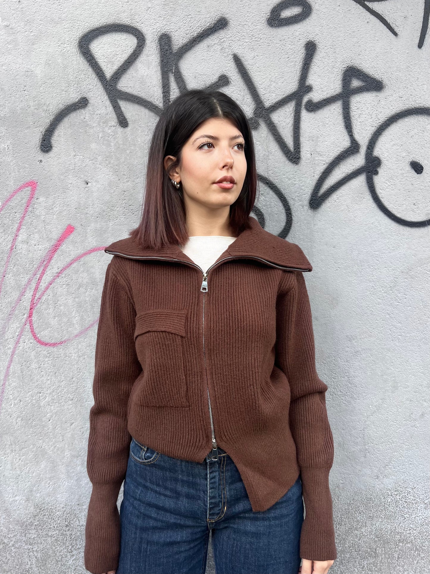 SUSY MIX CARDIGAN CERNIERA COLLO CRATERE IVANA MORO