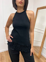 CANOTTA COSTINE PIZZO ASIMMETRICO NERO SUSY MIX