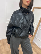 GIACCA 3 in 1 ECOPELLE + GILET MONGOLIA VITTORIA NERO