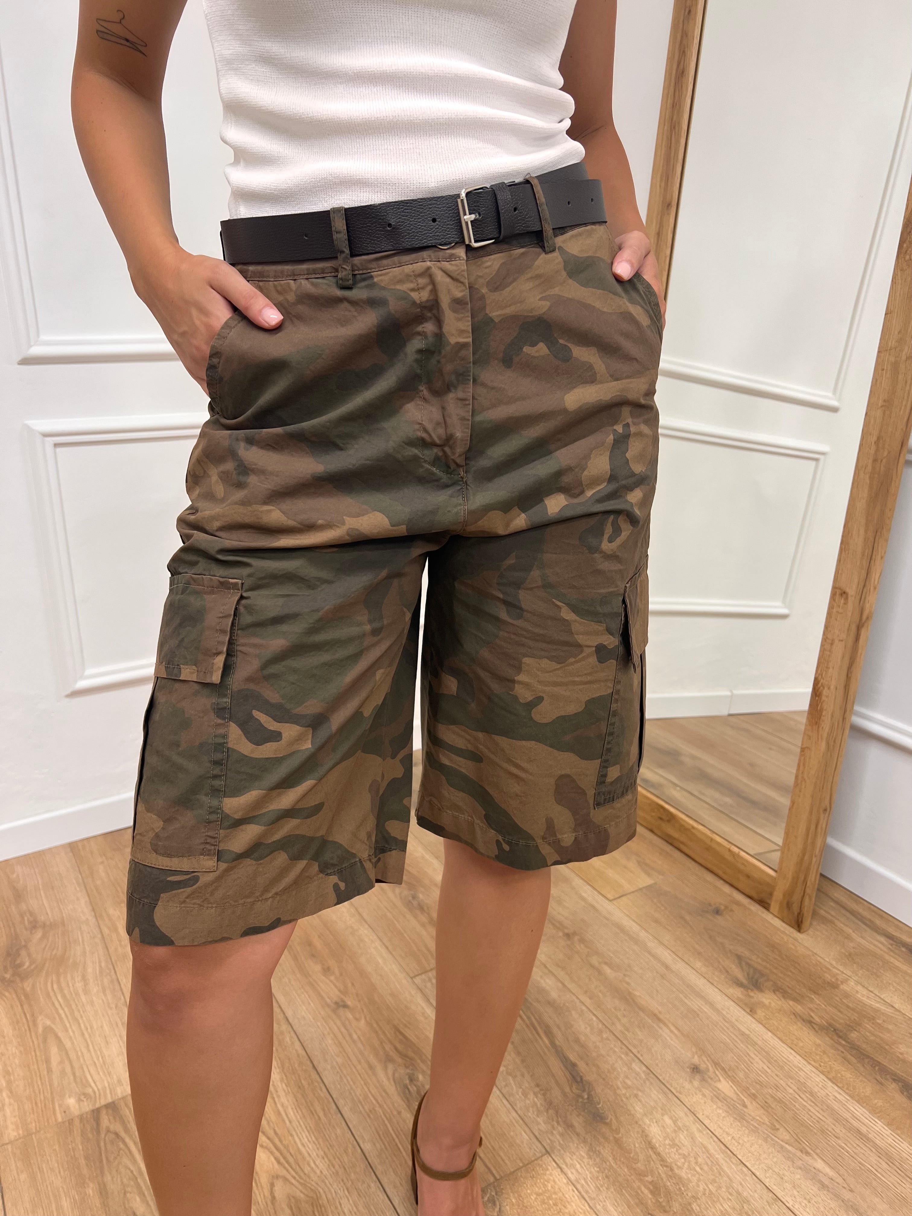 BERMUDA VITA ALTA CARGO CAMOUFLAGE SUSY MIX