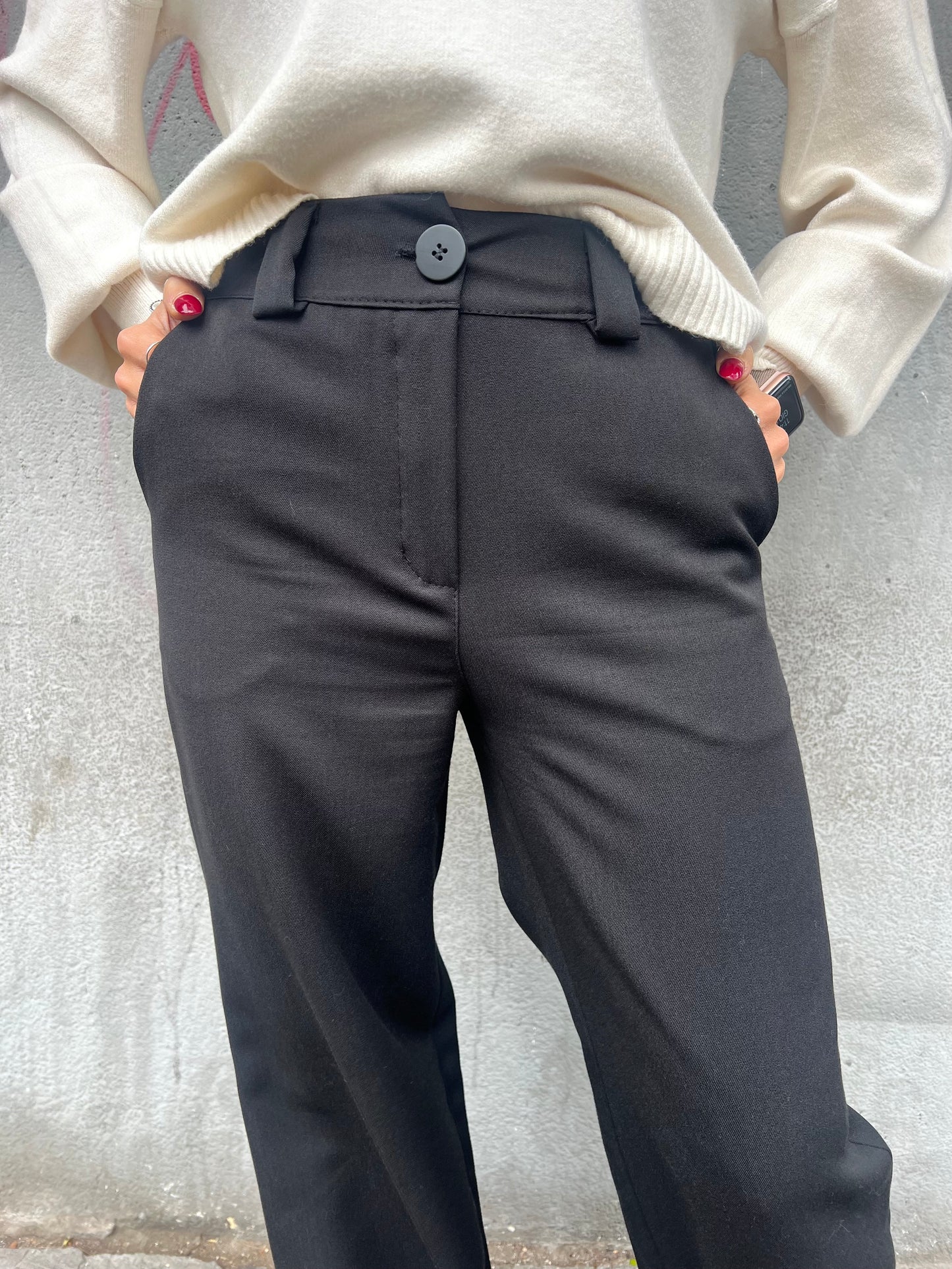 PANTALONE VITA ALTA FULL LENGHT ROMINA NERO