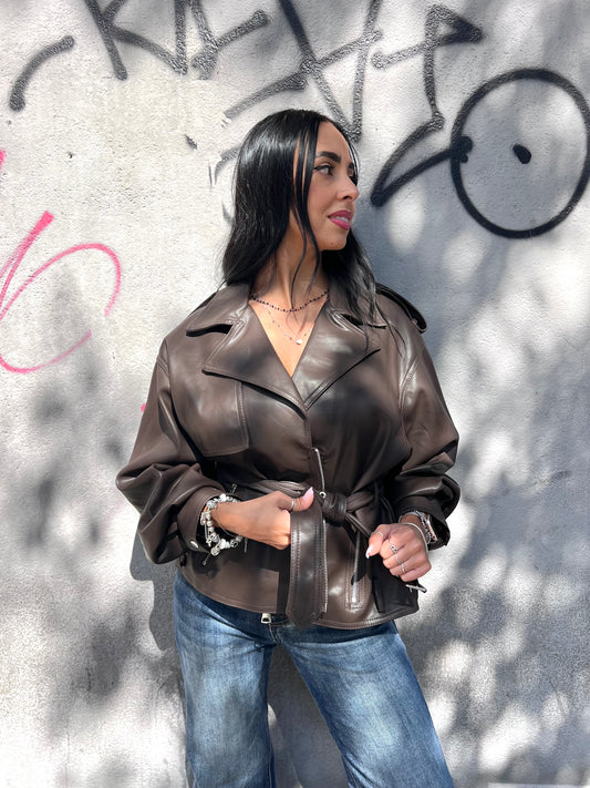 SUSY MIX GIUBBINO ECOPELLE CINTURA IN VITA CHLOE MORO