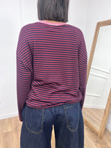 MAGLIA SCATOLA RIGHE COLLO CONTRASTO BAROLO SUSY MIX