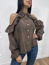 BLUSA CUT OUT ROUCHES ALENA NUTELLA SUSY MIX