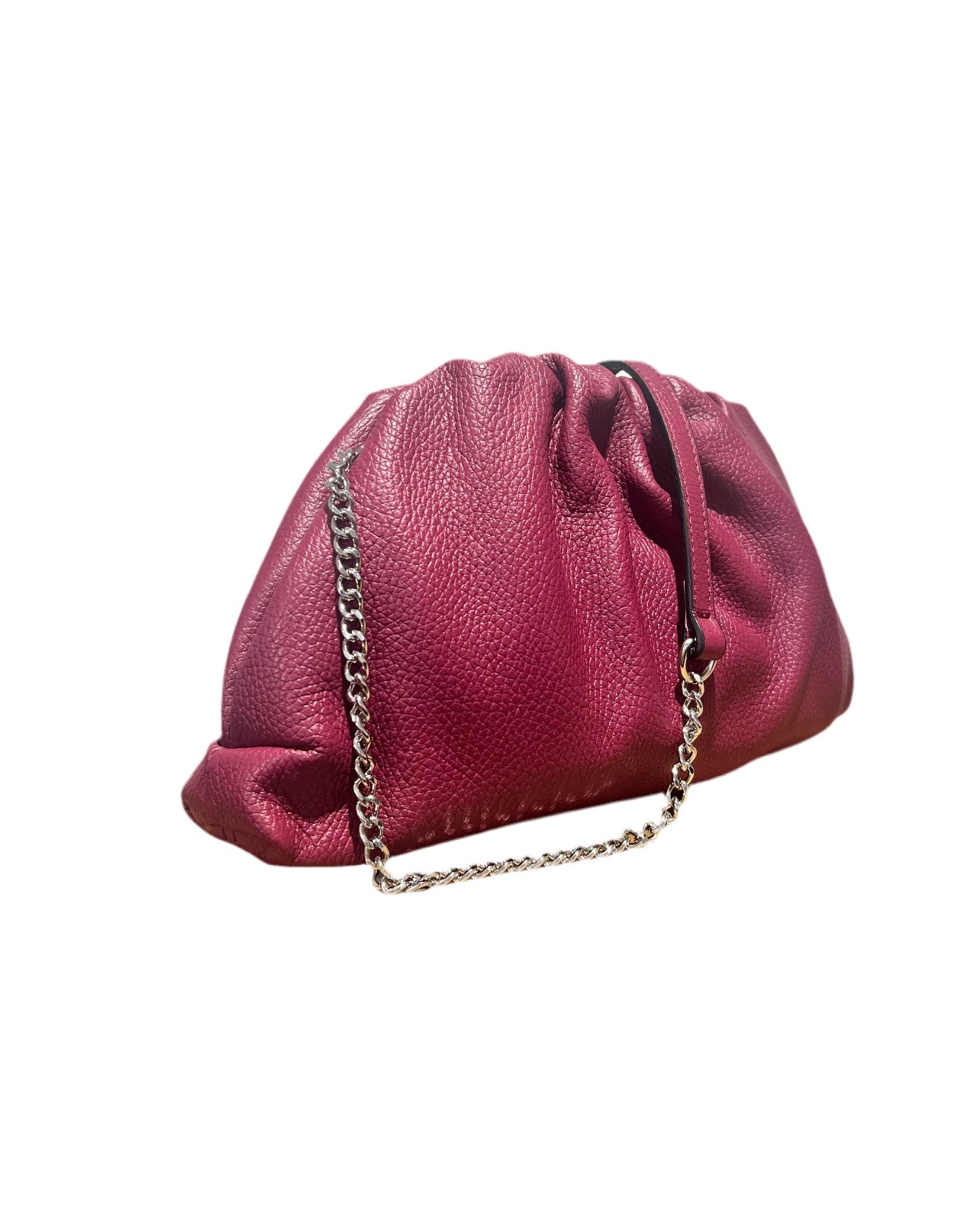 BORSA IN PELLE CON TRACOLLA  POUCH MAGENTA